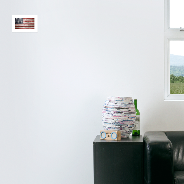 Distressed Wooden American Flag by cottoncanvas